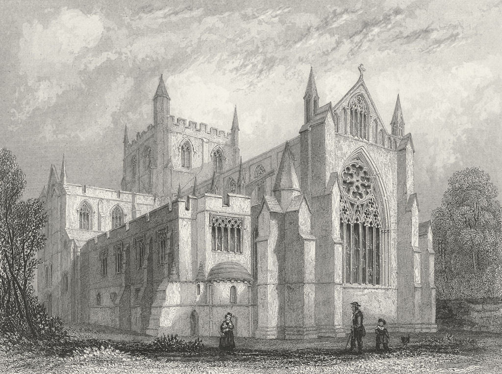 YORKS. Ripon Cathedral east view 1836 old antique vintage print picture